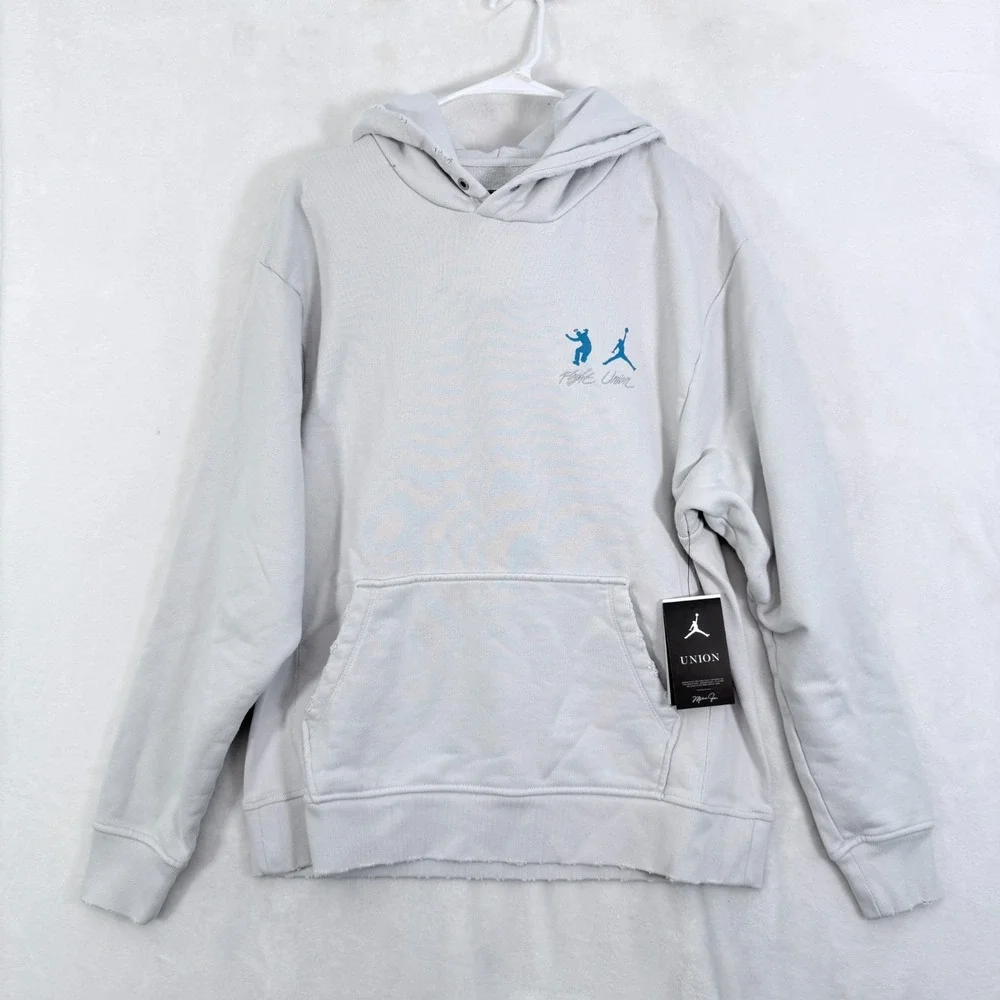 Jordand x Union LA Hoodie Mens M Gray Sweatshirt Pullover
